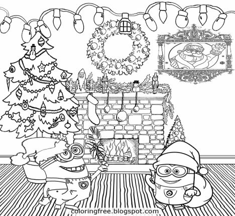 Minion Christmas Coloring Pages - Part 4